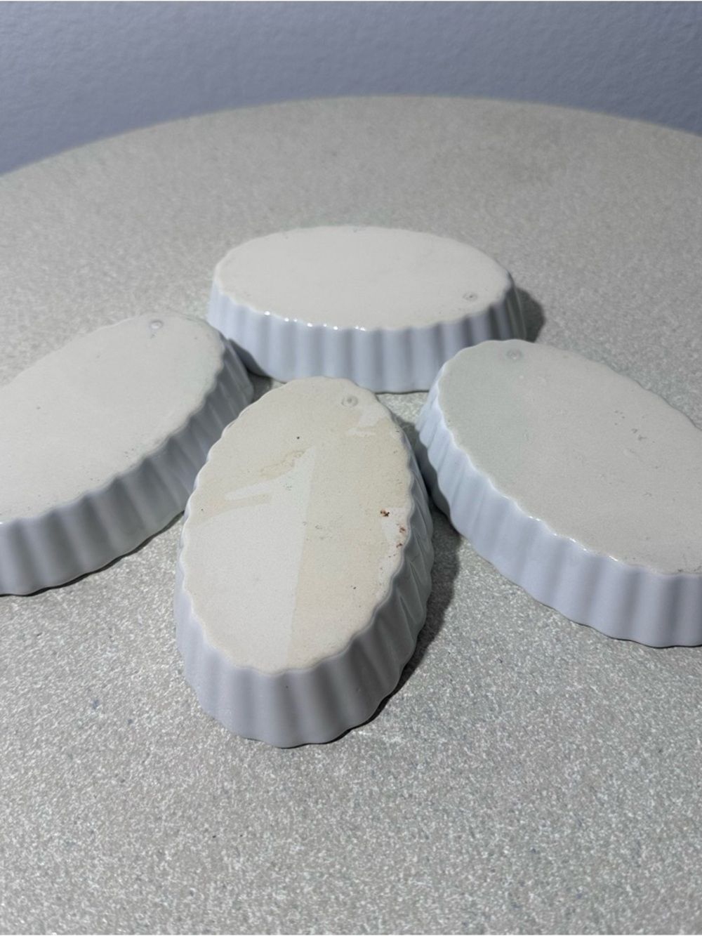 White Ceramic Oval Ramekin Set - Home Kitchen Bakeware - Picture 3 of 5